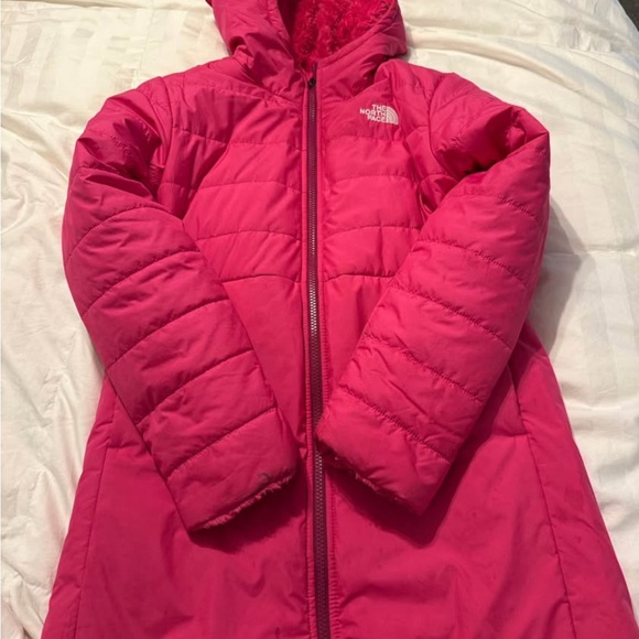 The North Face Girls' Hot Pink Hooded Puffer Coat